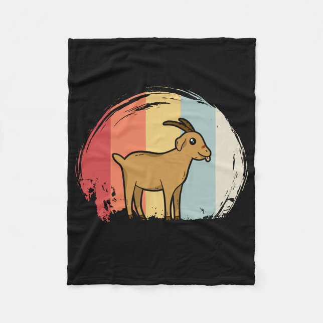 Cute Goat Retro Fleecefilt (Framsidan)