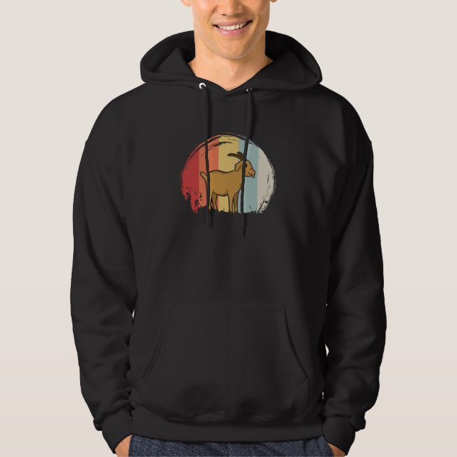 Cute Goat Retro Hoodie (Framsida)