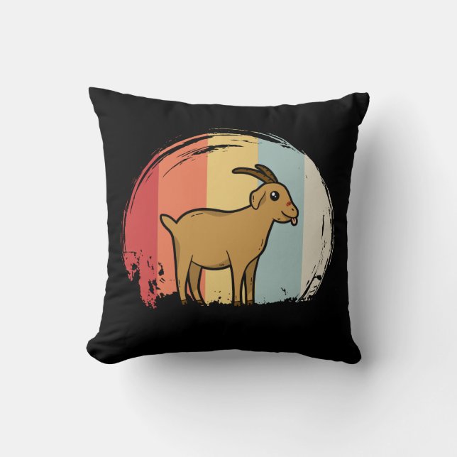 Cute Goat Retro Kudde (Framsida)