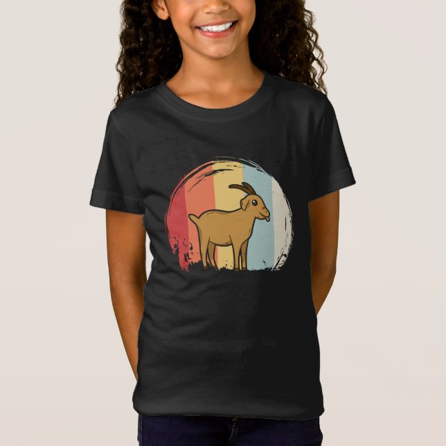 Cute Goat Retro T Shirt (Framsida)