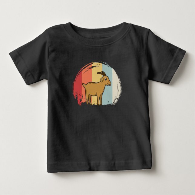 Cute Goat Retro T Shirt (Framsida)