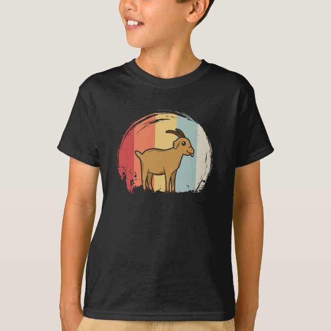 Cute Goat Retro T Shirt (Framsida)