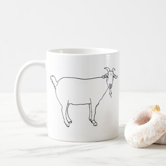 Cute Goat simple Teckning Kaffemugg (Med munk)