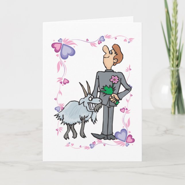 Cute Goat Valentine Card Helgkort (Framsida)