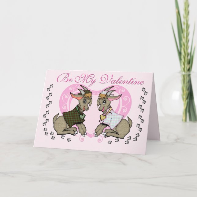 Cute Goat Valentine Helgkort (Framsida)