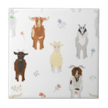 Cute Goats Farm Animals Kids Seamless Pattern Kakelplatta<br><div class="desc">A hand drawn cute goat design featuring billy goats,  baby goats and floral illustrations. A beautiful goat themed design ideal for home décor,  party décor,  baby showers and personalized gifts. This goat farm animals design is ideal for anyone who loves goats,  farm animals and country themed illustrations.</div>