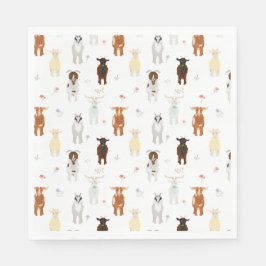 Cute Goats Farm Animals Pappersservett