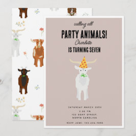 Cute Goats Farm Party Animals Goat Birthday Theme Inbjudningar