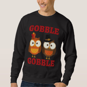 Cute Gobble Gobble Turkey Pilgrim Little Boys than Lång Ärmad Tröja
