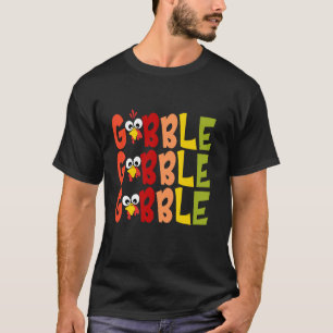 Cute Gobble Gobble Turkey Pilgrim Little Boys than T Shirt