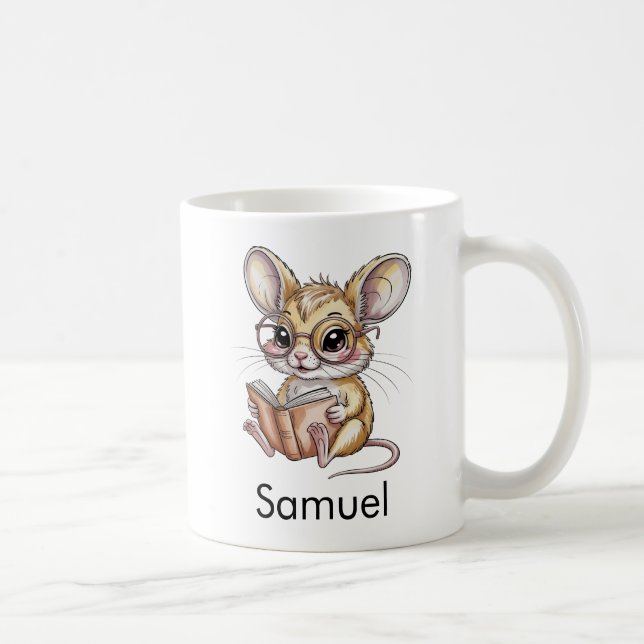Cute Gobi Jerboa Reading a Book Custom Kaffemugg (Höger)