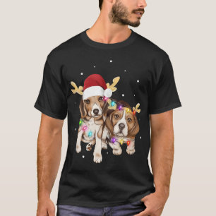 Cute God Beagles Santa Hats Reindeer Hund Own T Shirt