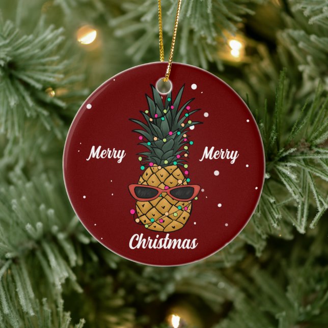 Cute God jul ananas Träd Julgransprydnad Keramik (Träd)