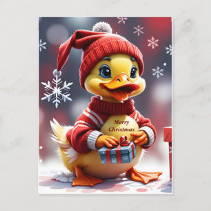 Cute God jul Anka Helg Vykort