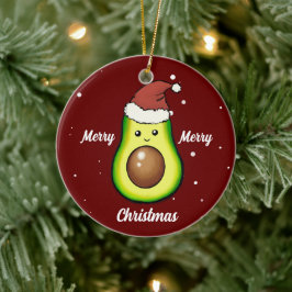 Cute God jul Avocado keramiskt ornament