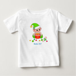 Cute God Jul Baby Elf & Confetti T Shirt