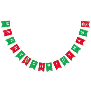 Cute god jul Baby Uggla Santa Scarf helgdag Vimplar