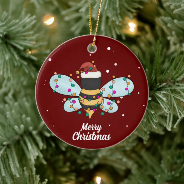 Cute God jul Bee Ceramic Ornament (Träd)