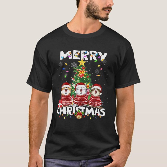 Cute God jul Cat Catmas Cat Mamma Women Chri T Shirt (Framsida)
