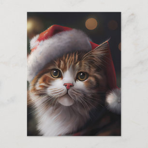 Cute God jul Cat vykort