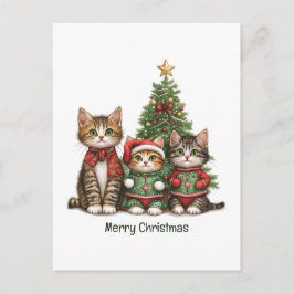Cute God jul Cats Helg Vykort