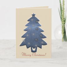 Cute God jul Denim Träd Card