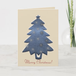 Cute God jul Denim Träd Card Helgkort