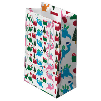 Cute God jul Dinosaurs Small Gift Bag
