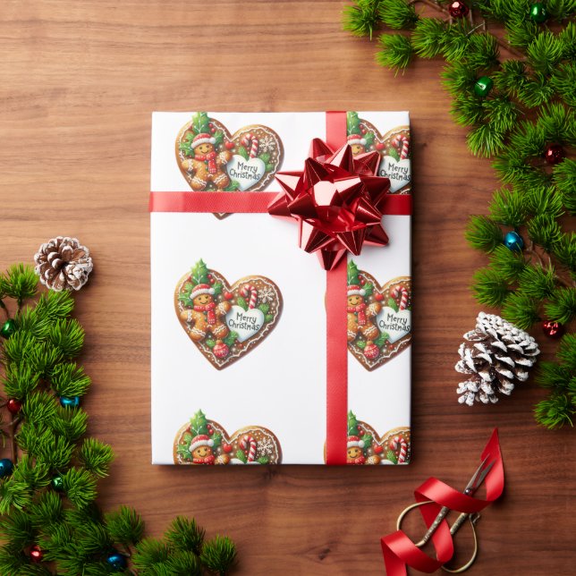 Cute God jul Donut Cookies Heart Presentpapper (Julgåva)