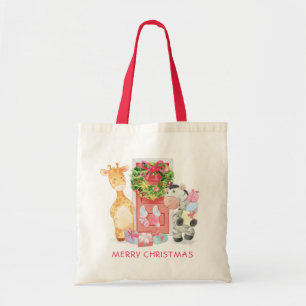 Cute God jul Giraffe Zebra Personlig Tygkasse