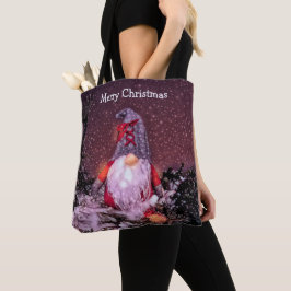 Cute God jul Gnome Helgdag Träd Tygkasse