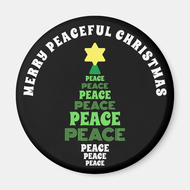 Cute God jul Grönt Peace Träd Magnet (Framsidan)