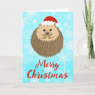 Cute God jul Hedgehog Helgkort