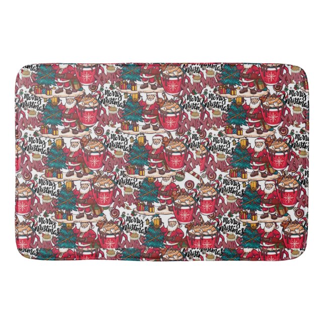 Cute God jul - Helgdag Festive Badrumsmatta (Framsidan)