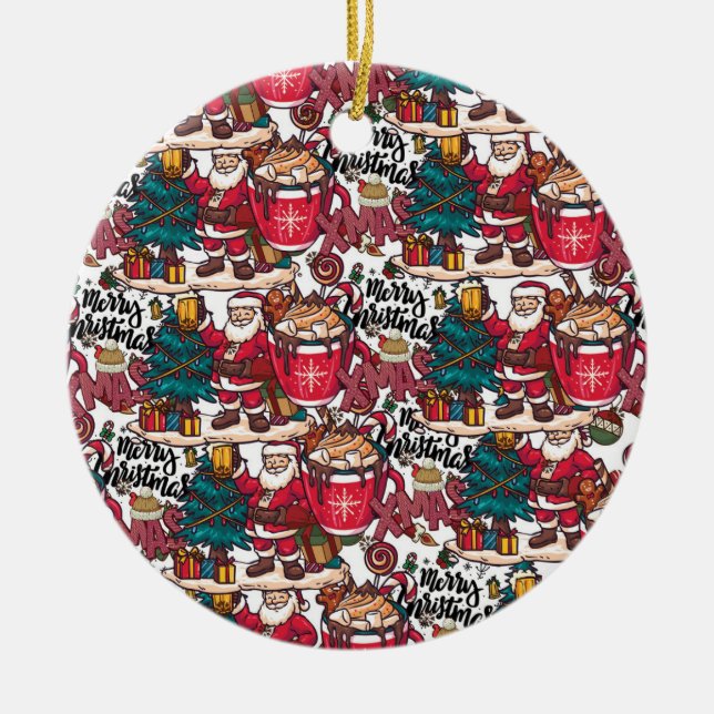 Cute God jul - Helgdag Festive Julgransprydnad Keramik (Framsidan)
