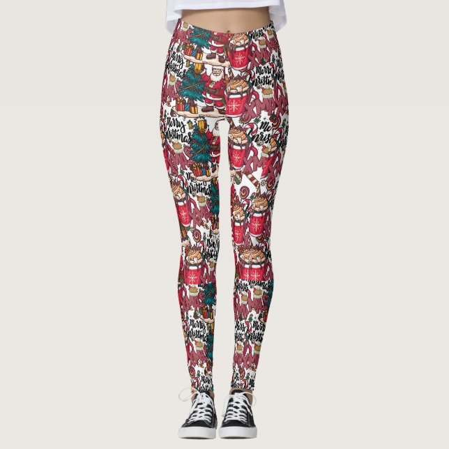 Cute God jul - Helgdag Festive Leggings (Framsida)