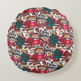 Cute God jul - Helgdag Festive Rund Kudde