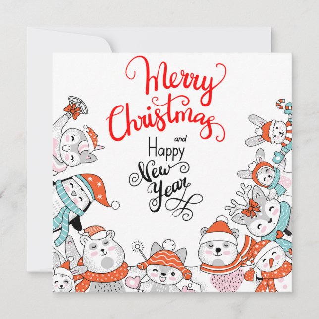 Cute God jul Helgdag-kort Julkort (Framsida)