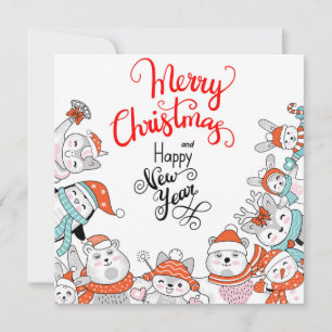 Cute God jul Helgdag-kort Julkort