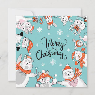 Cute God jul Helgdag-kort Julkort