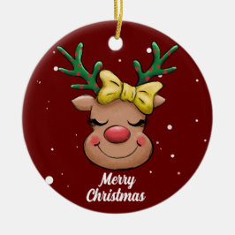 Cute God jul Hjort keramiskt ornament