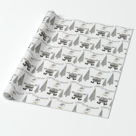 Cute God jul Houndstooth Santa Presentpapper
