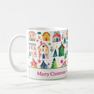 Cute God jul Houses Mugg