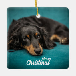 Cute God jul Hund keramiskt ornament