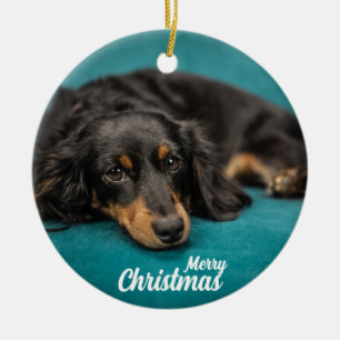 Cute God jul Hund keramiskt ornament