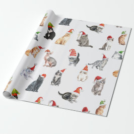 Cute God jul-katter med jultomten Presentpapper