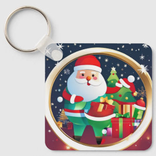 "Cute God jul Keychain - Festive Helgdag A Nyckelring