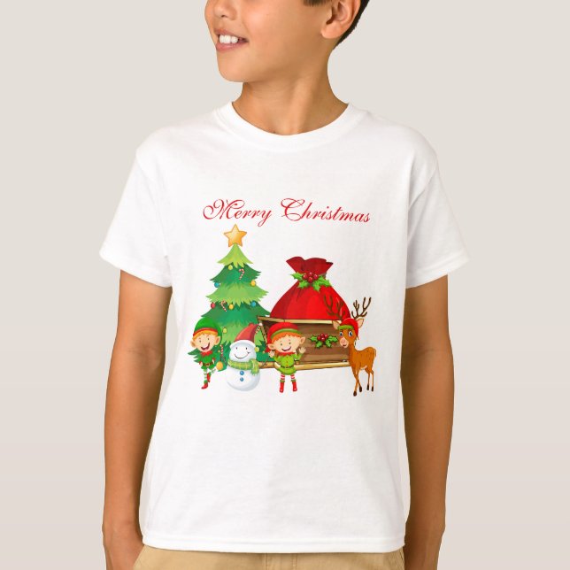 Cute God jul Kids T Shirt (Framsida)