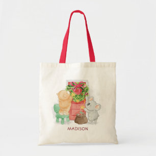 Cute God jul Koala Bear Personlig Tygkasse