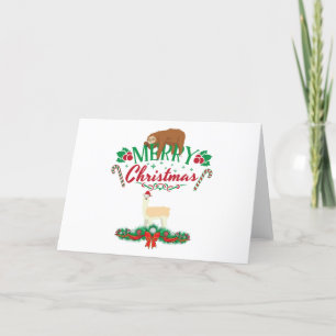 Cute God jul Llama Sloth Glad helg